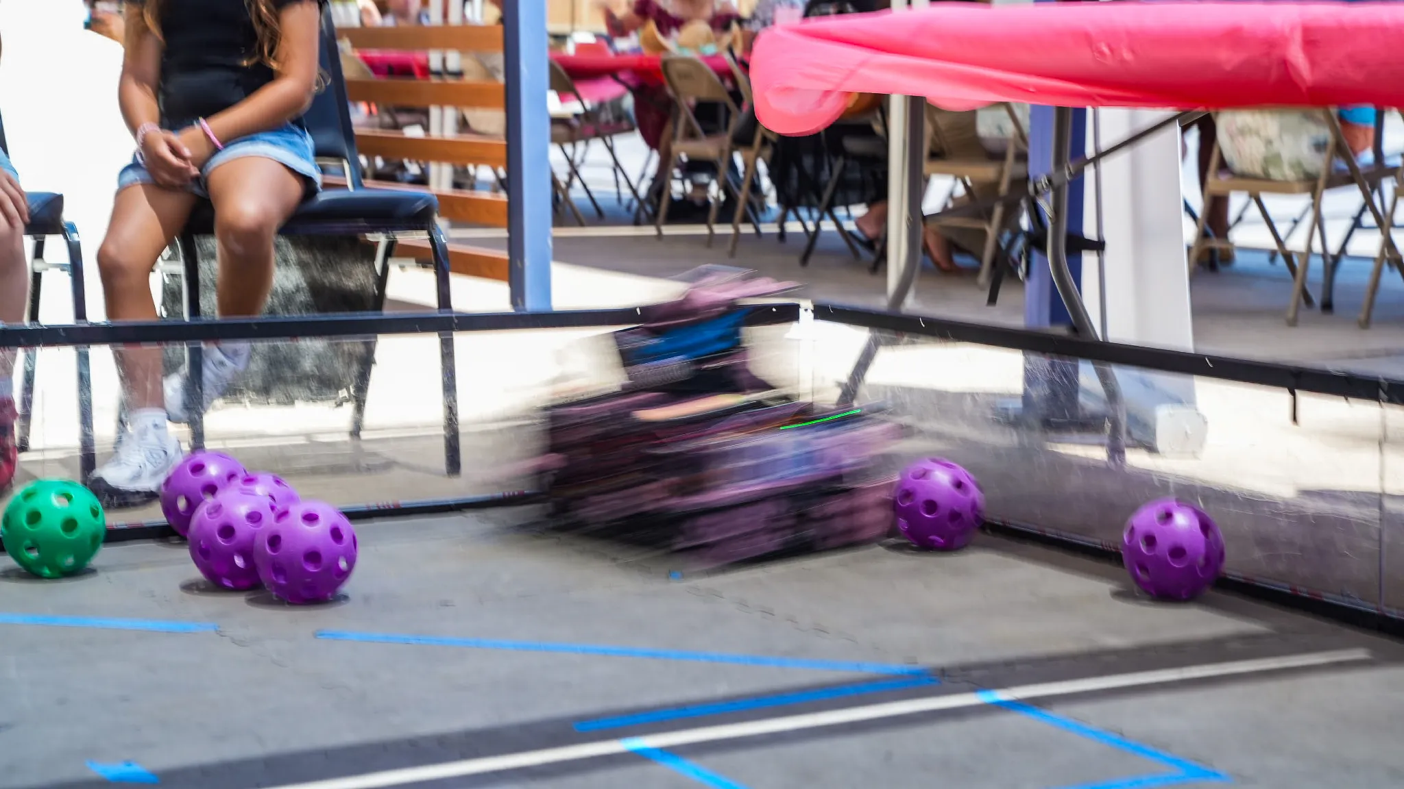 The 22105 robot driving past the field barrier at Raytheon Family Day
